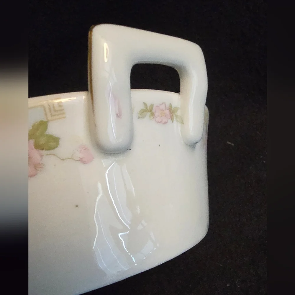 Floral Porcelain Bowl with Handle